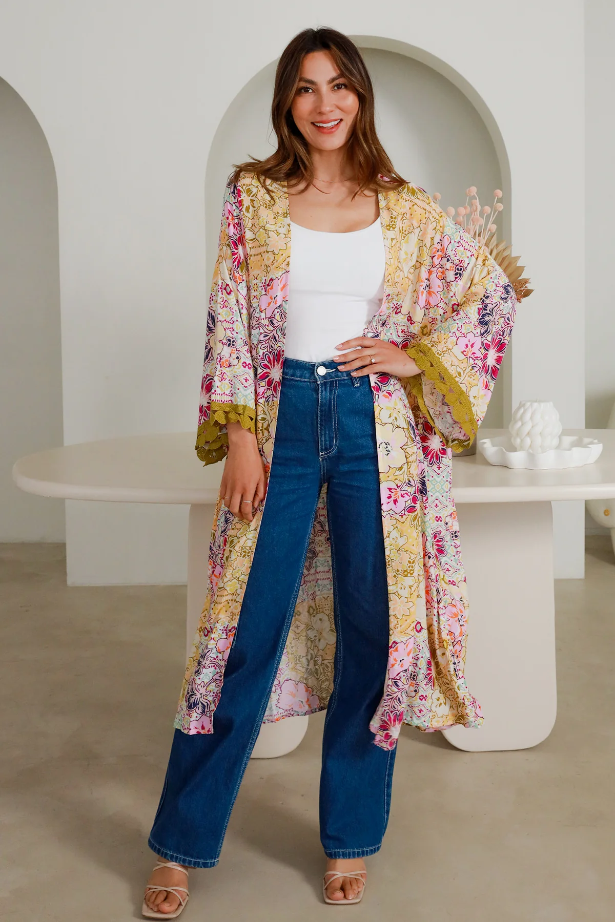 Bohémské kimono - Floral Dream