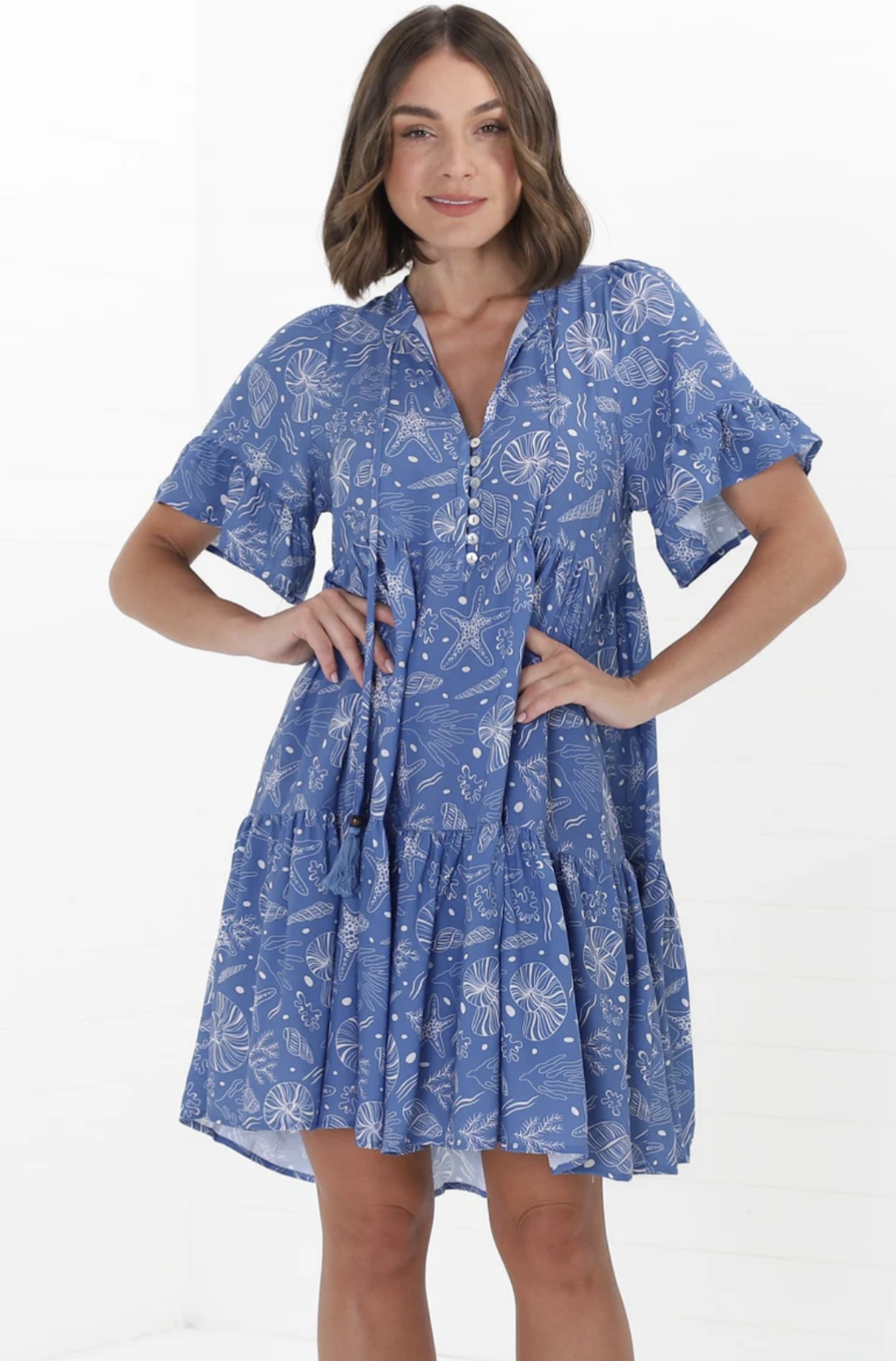 Mořské mini šaty – Modrá letní romance