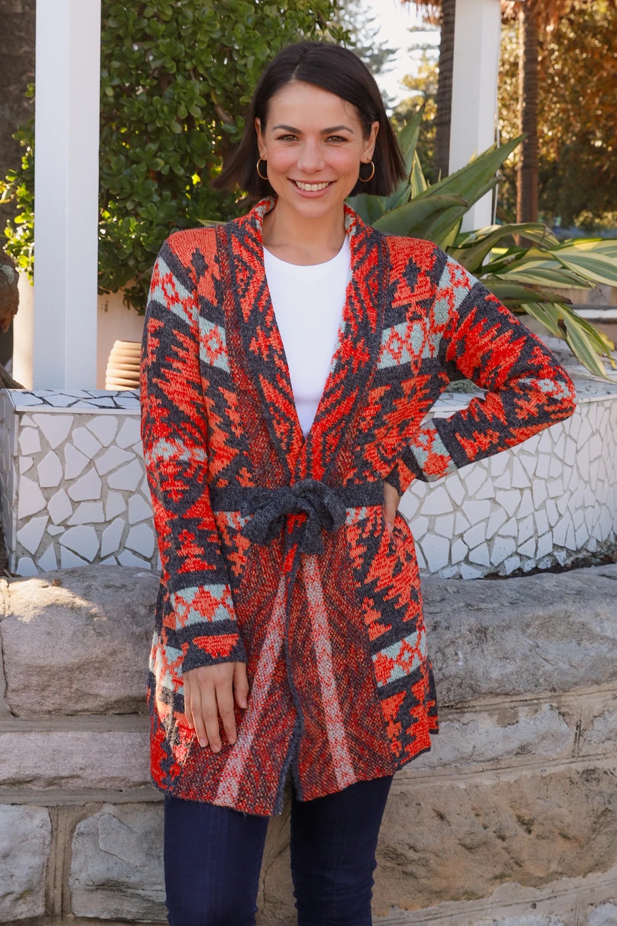 Boho kardigan - Crimson Bliss