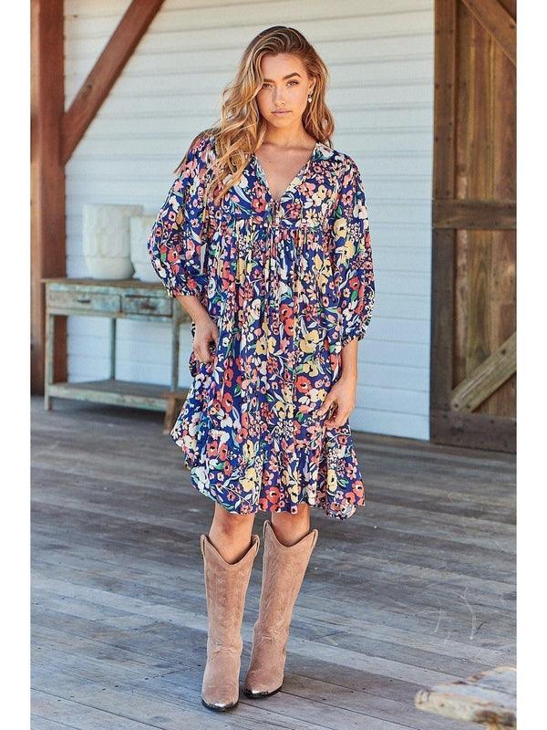 Jaase - Carnation Print French Dress