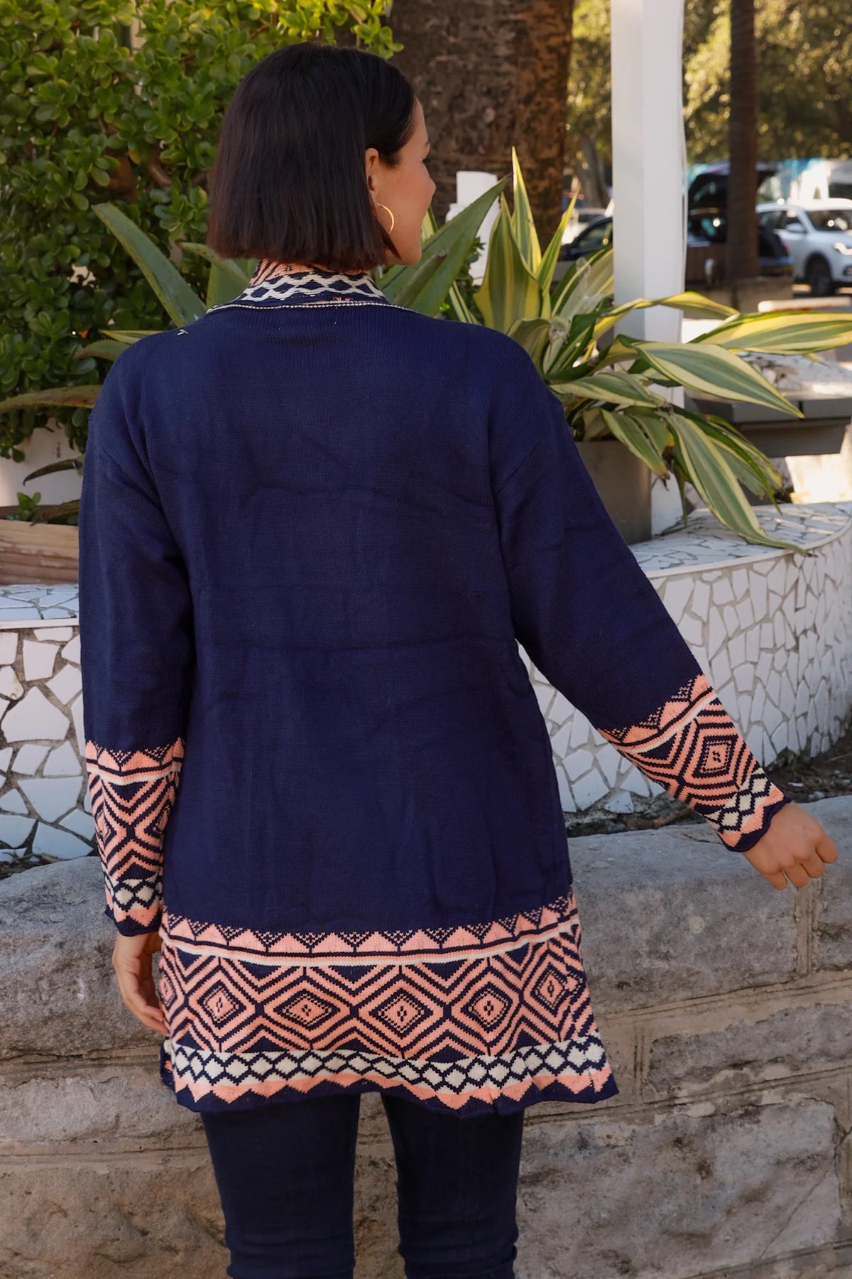 Boho kardigan - Nádech půlnoci