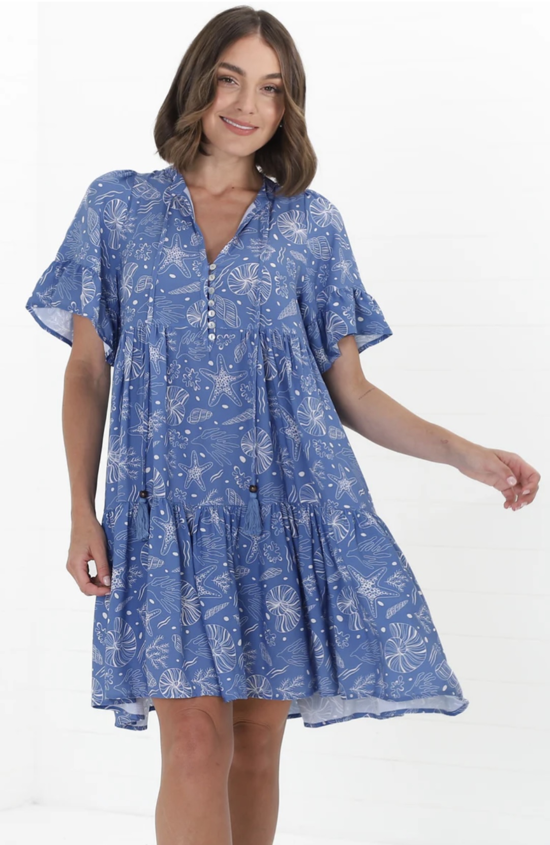 Mořské mini šaty – Modrá letní romance