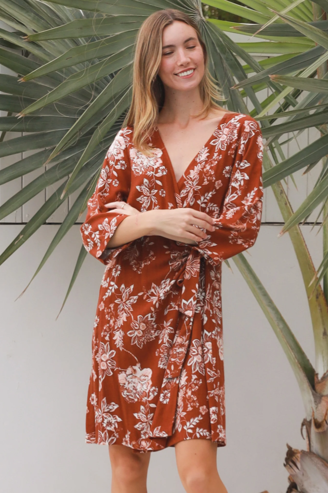 Zavinovací šaty - Boho Terra Bloom