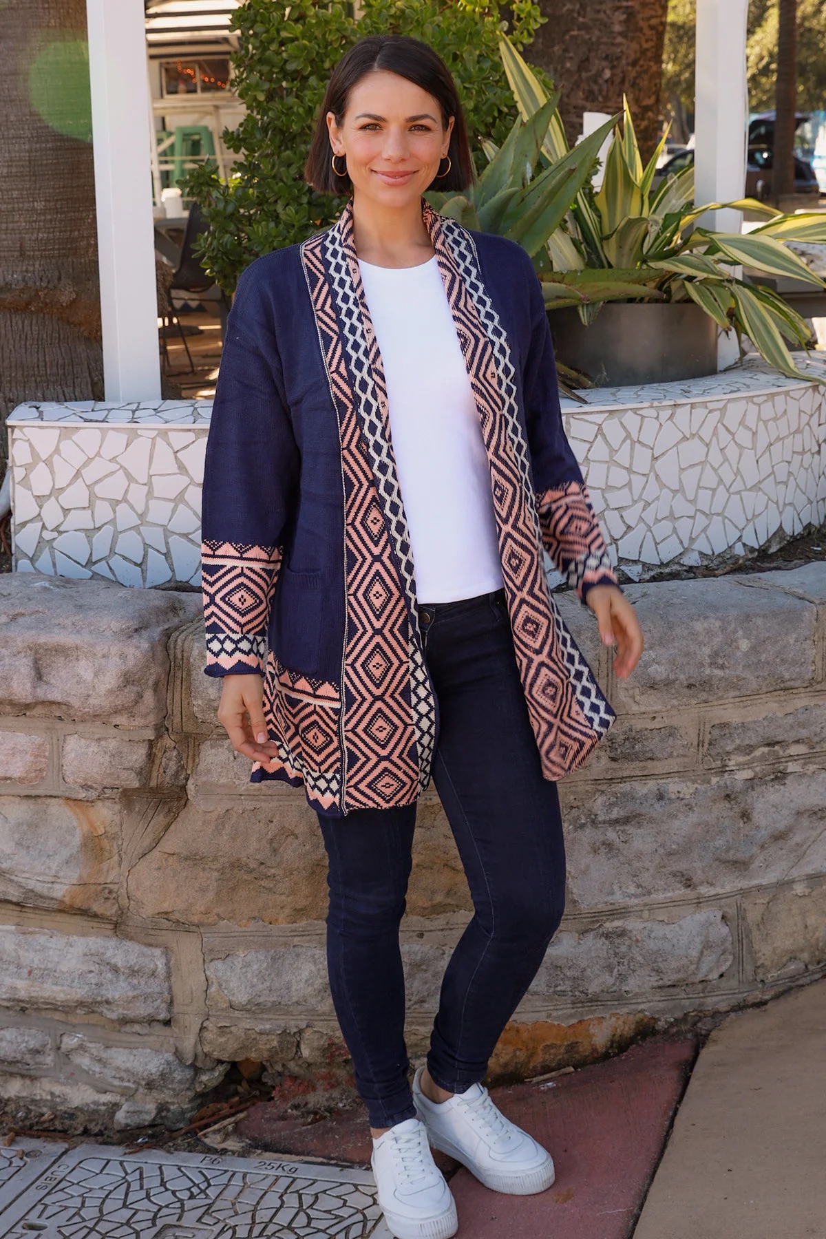 Boho kardigan - Nádech půlnoci