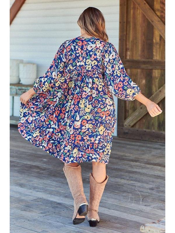 Jaase - Carnation Print French Dress