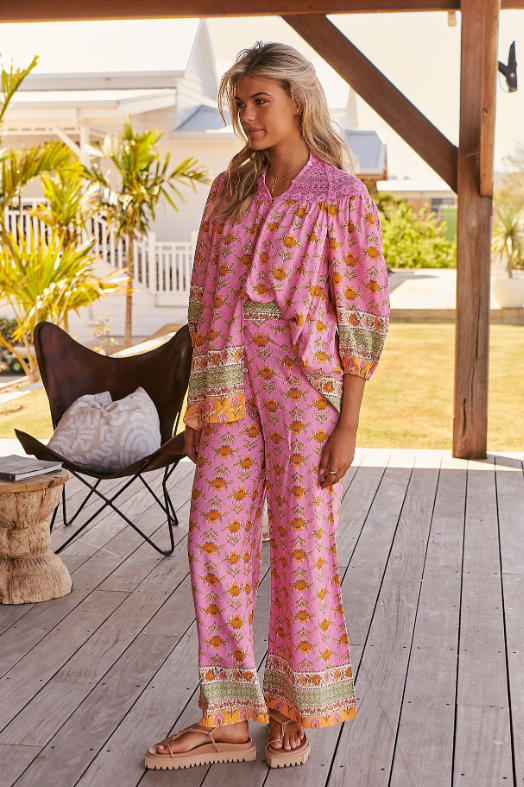 JAASE - Jax Pants: Blushing Meadow Print