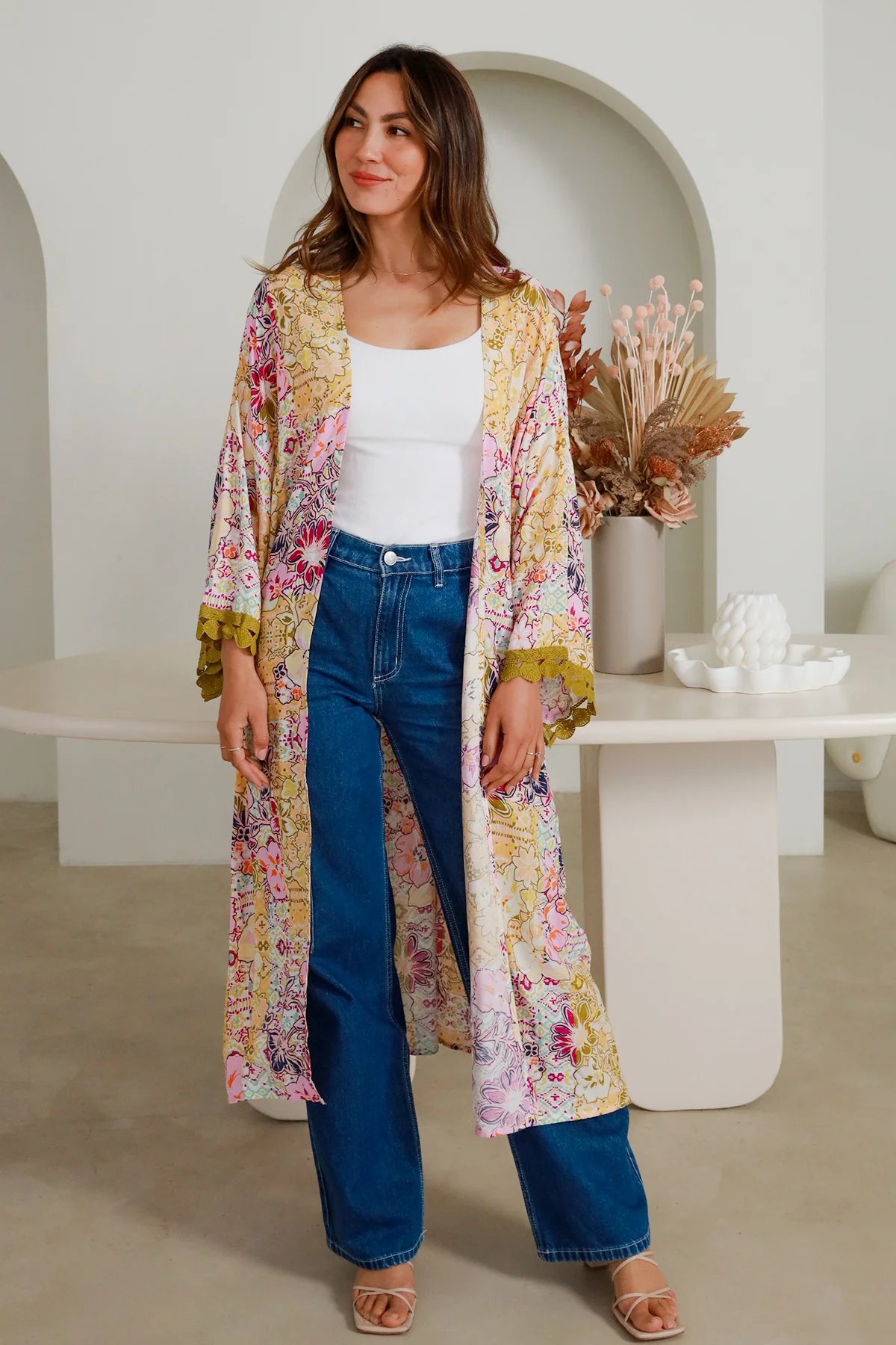 Bohémské kimono - Floral Dream