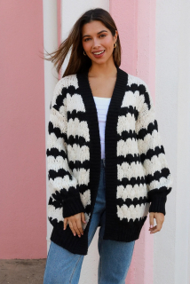 Chunky kardigan - Midnight Stripes